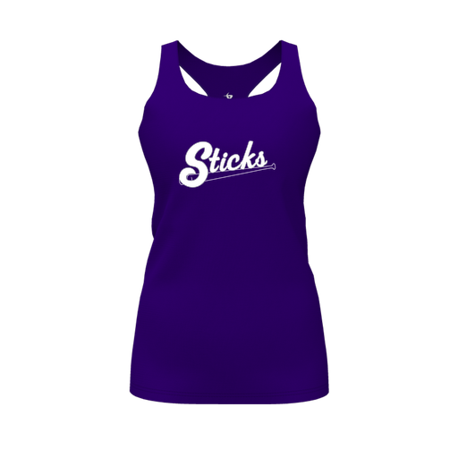 [FT0TRBPP-FYS-LOGO1] Decker Racerback Tank Top (Female Youth S, Purple, Logo 1)