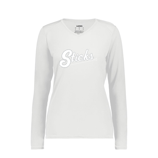 [6847.005.XS-LOGO1] Women's SoftTouch Long Sleeve (Female Adult XS, White)