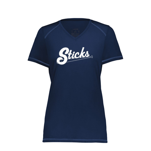 [6844.065.XS-LOGO1] Women's SoftTouch Short Sleeve (Female Adult XS, Navy)