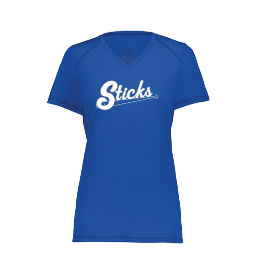 [6844.060.XS-LOGO1] Women's SoftTouch Short Sleeve (Female Adult XS, Royal)