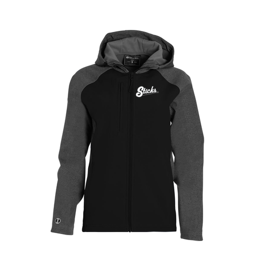 [229357.H05.XS-LOGO1] Soft Shell Full Zip Jacket - Womens (Female Adult XS, Black)