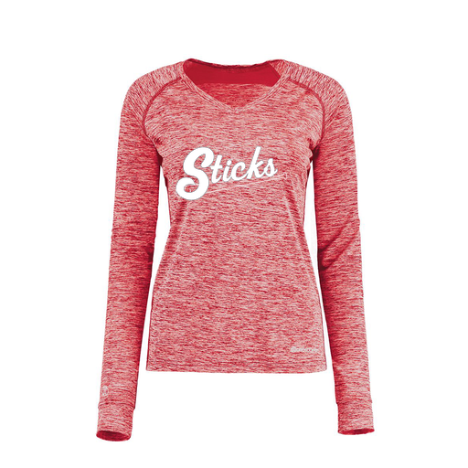 [222770.T20.XS-LOGO1] Ladies Electric Long Sleeve Shirt (Female Adult XS, Red)