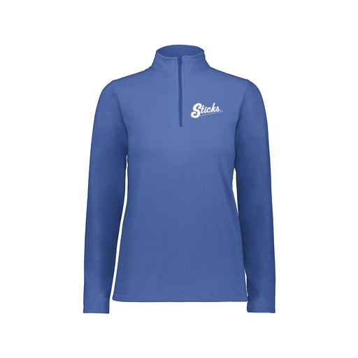 [6864.060.XS-LOGO1] Ladies MicroFleece 1/4 Zip Pullover (Female Adult XS, Royal)