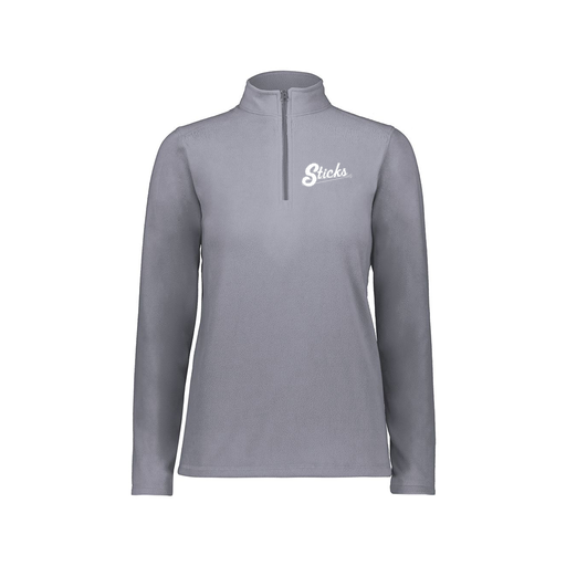 [6864.059.XS-LOGO1] Ladies MicroFleece 1/4 Zip Pullover (Female Adult XS, Gray)