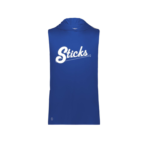 [222590.060.XS-LOGO1] Men's CoolDry Sleeveless Hoodie (Adult XS, Royal)
