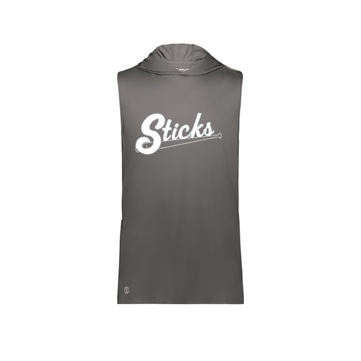 [222590.98D.XS-LOGO1] Men's CoolDry Sleeveless Hoodie (Adult XS, Gray)