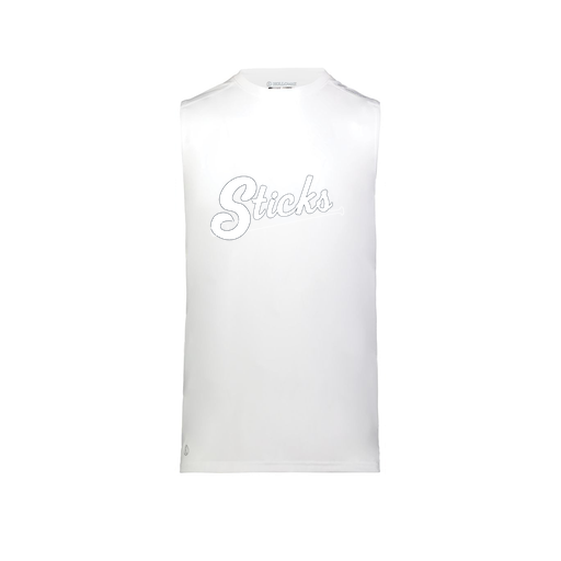 [222593.005.S-LOGO1] Men's CoolDry TankTop (Adult S, White)