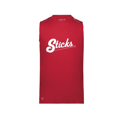 [222593.083.S-LOGO1] Men's CoolDry TankTop (Adult S, Red)