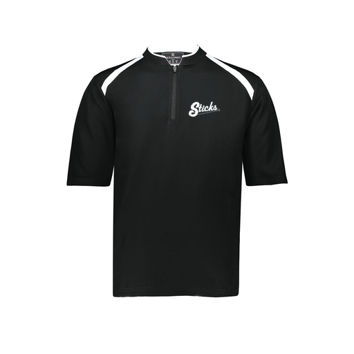 [229581-AS-BLK-LOGO1] Men's Dugout Short Sleeve Pullover (Adult S, Black)