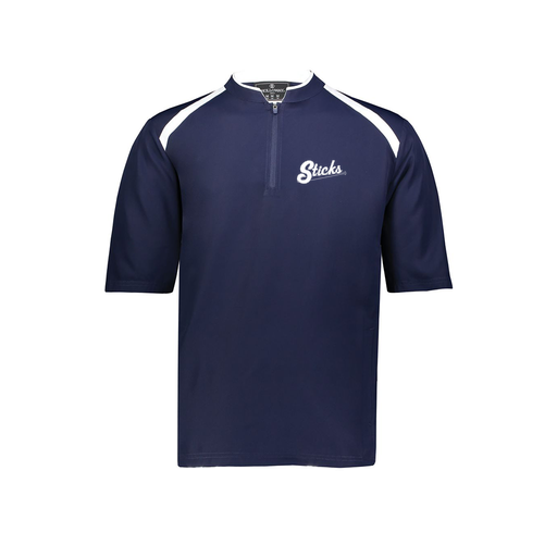 [229581-AS-NVY-LOGO1] Men's Dugout Short Sleeve Pullover (Adult S, Navy)