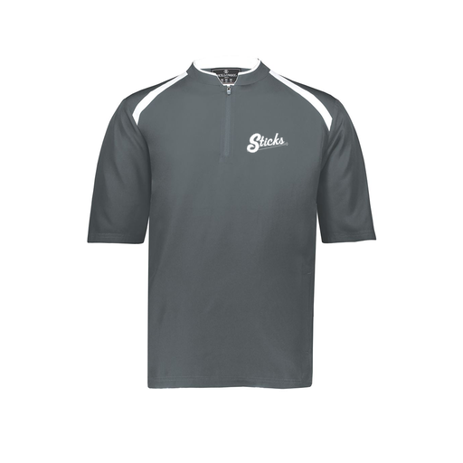 [229581-AS-GRY-LOGO1] Men's Dugout Short Sleeve Pullover (Adult S, Gray)