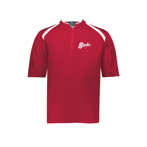 [229581-AS-RED-LOGO1] Men's Dugout Short Sleeve Pullover (Adult S, Red)
