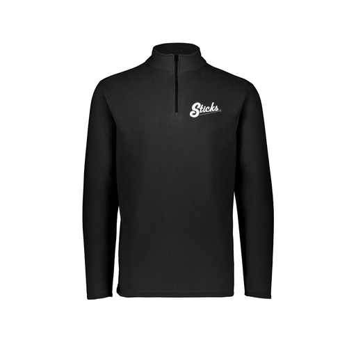 [6863.080.XS-LOGO1] Men's MicroFleece 1/4 Zip Pullover (Adult XS, Black)