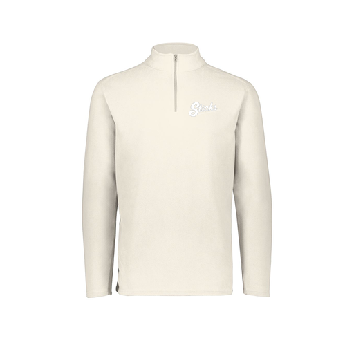 [6863.53T.XS-LOGO1] Men's MicroFleece 1/4 Zip Pullover (Adult XS, White)