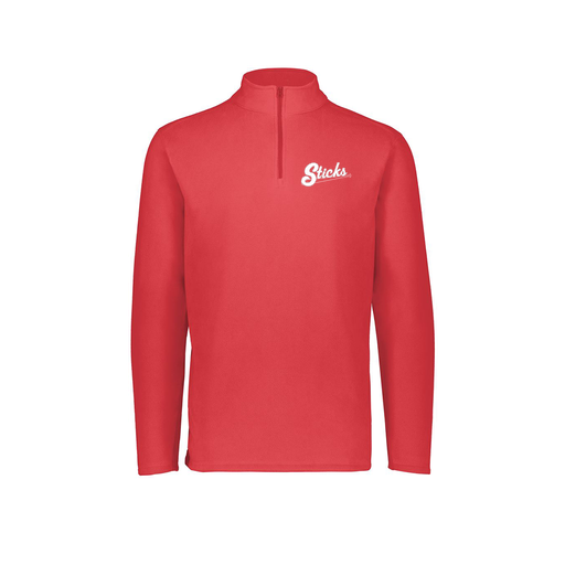 [6863.083.XS-LOGO1] Men's MicroFleece 1/4 Zip Pullover (Adult XS, Red)