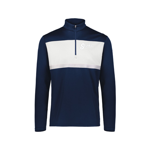 [222691.301.S-LOGO1] Youth Bold 1/4 Zip Pullover (Youth S, Navy)