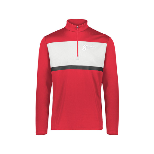 [222691.T20.S-LOGO1] Youth Bold 1/4 Zip Pullover (Youth S, Red)