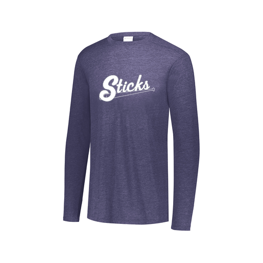[FTLCUBNV-AXS-LOGO1] Decker Men's Tri-Blend T-Shirt - Long Sleeve (Adult XS, Navy)
