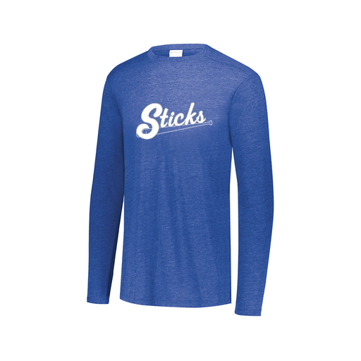 [3075.U55.XS-LOGO1] Decker Men's Tri-Blend T-Shirt - Long Sleeve (Adult XS, Royal)