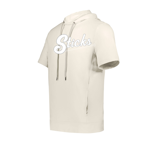 [222505.907.S-LOGO1] Men's Venturs Soft Knit Short Sleeve Hoodie (Adult S, White)
