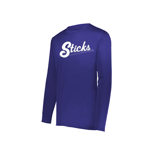 [222823.747.S-LOGO1] Youth LS Smooth Sport Shirt (Youth S, Purple)