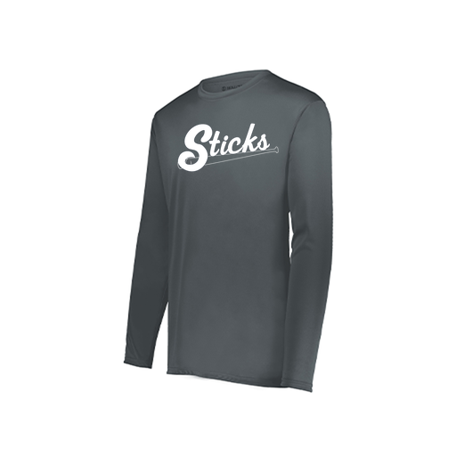 [222823.059.S-LOGO1] Youth LS Smooth Sport Shirt (Youth S, Gray)