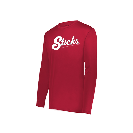 [222823.083.S-LOGO1] Youth LS Smooth Sport Shirt (Youth S, Red)