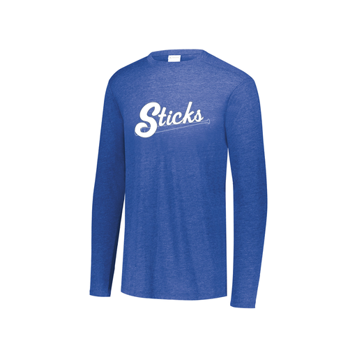 [FTLCUBRY-YS-LOGO1] Decker Youth Tri-Blend T-Shirt - Long Sleeve (Youth S, Royal)