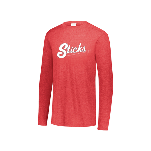 [FTLCUBRD-YS-LOGO1] Decker Youth Tri-Blend T-Shirt - Long Sleeve (Youth S, Red)