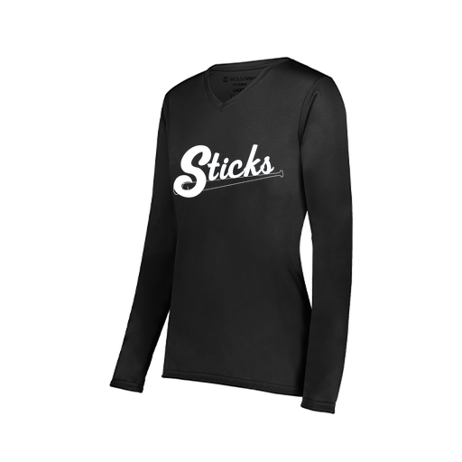 [222824.080.S-LOGO1] Ladies LS Smooth Sport Shirt (Female Adult S, Black)