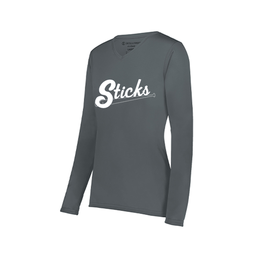[222824.059.S-LOGO1] Ladies LS Smooth Sport Shirt (Female Adult S, Gray)