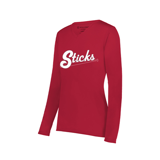 [222824.083.S-LOGO1] Ladies LS Smooth Sport Shirt (Female Adult S, Red)