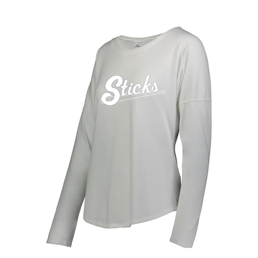 [3077.005.S-LOGO1] Ladies LS Ultra-blend T-Shirt (Female Adult S, White)