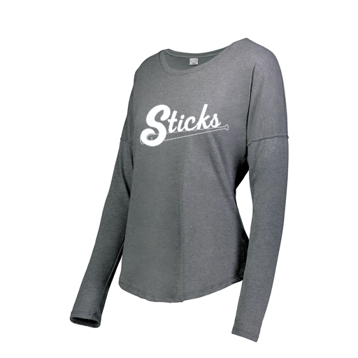 [FTLCUBGY-FAS-LOGO1] Decker Women's Tri-Blend T-Shirt - Long Sleeve (Female Adult S, Gray)