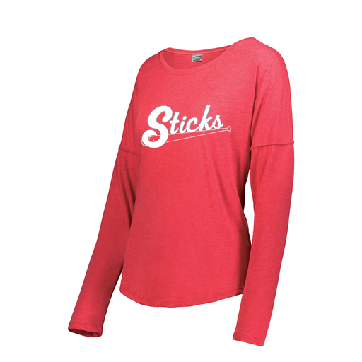 [3077.V96.S-LOGO1] Ladies LS Ultra-blend T-Shirt (Female Adult S, Red)