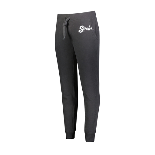 [229748.080.XS-LOGO1] Ladies 60/40 Fleece Jogger (Female Adult XS, Black)